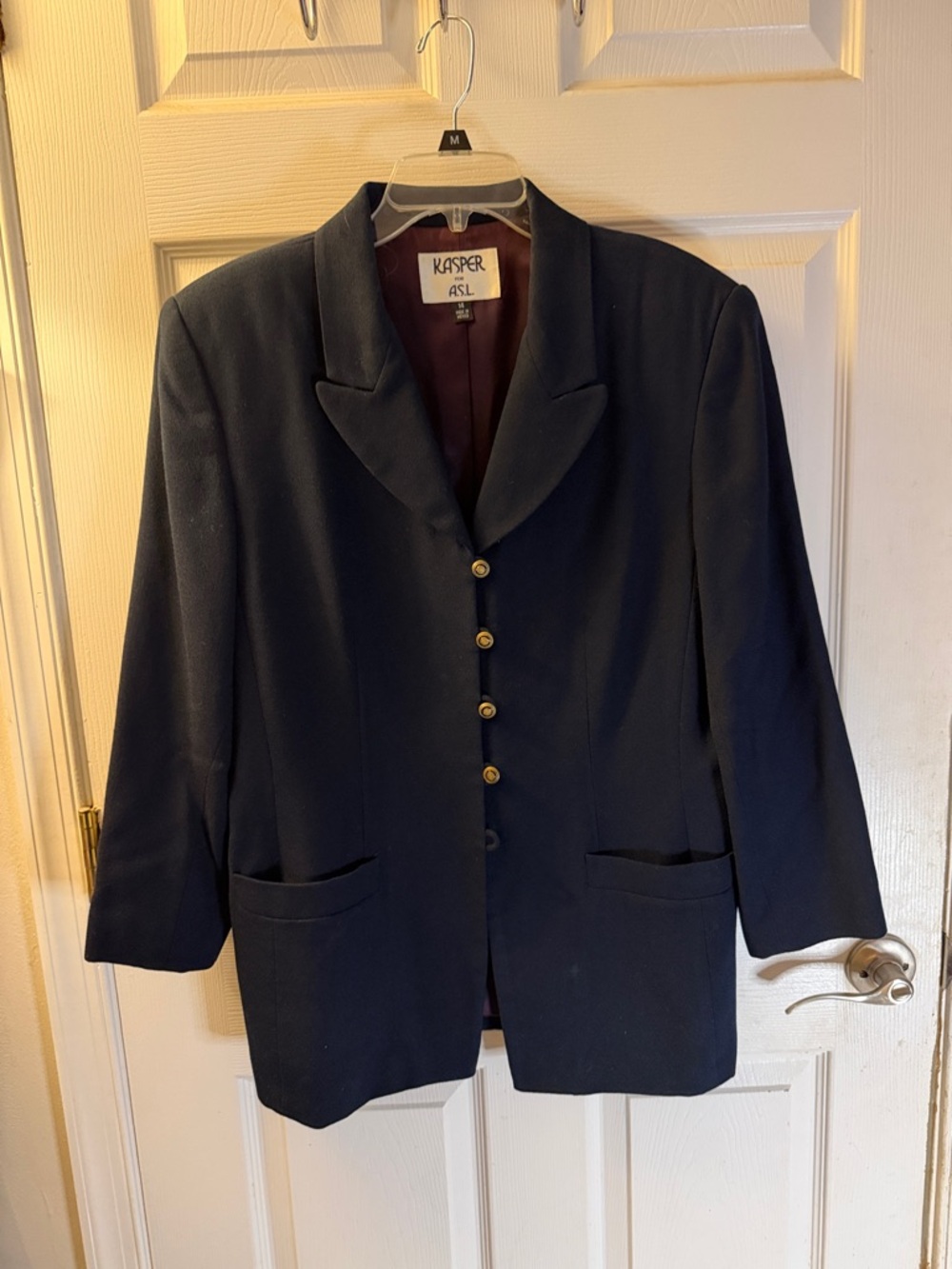 Kasper Dark Navy Tailored Blazer with Gold Buttons